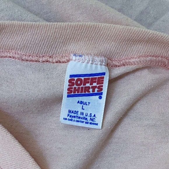 VINTAGE 1980s KAPPA SIGMA SIG LITTLE SISTERS STARDUSTERS PINK KNIT NIGHTSHIRT L - Picture 5 of 6